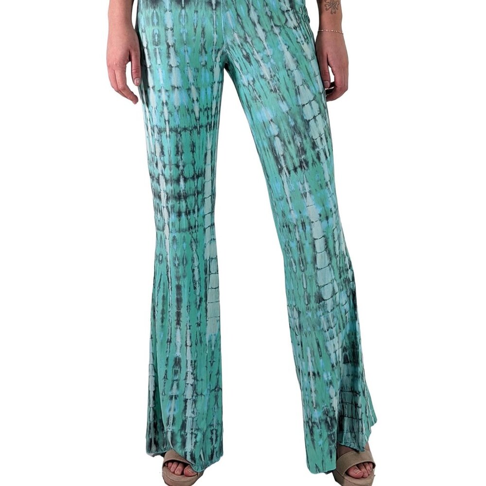 Happy Bohemians Tiered Tie-Dyed Rock Star pant Wide Leg Pants MINT M/L NWOT